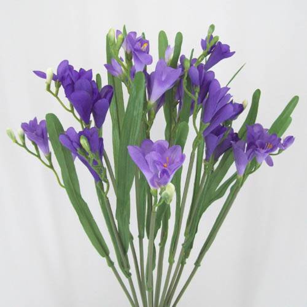 Silk Freesias Bunch Purple 50cm Artificial Flowers